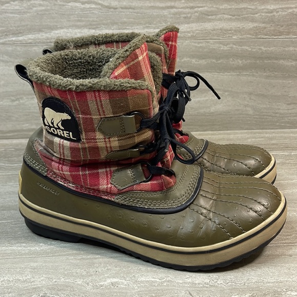 Sorel Tivoli Plaid Waterproof Short Duck Boots Womens Size 9 - Picture 12 of 12